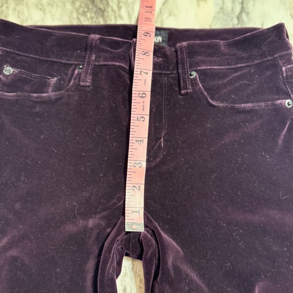 HUDSON Nico Midrise Velvet Skinny Jeans in Dark Plum - Picture 10 of 12